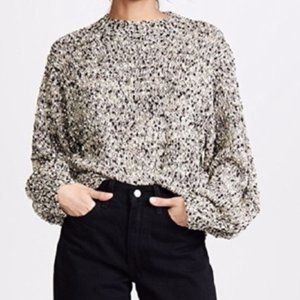 Anthropologie Moon River Marbled Sweater, Black Brown and White, Size Medium